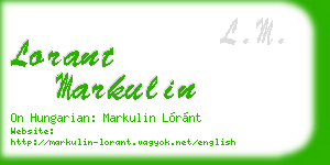 lorant markulin business card